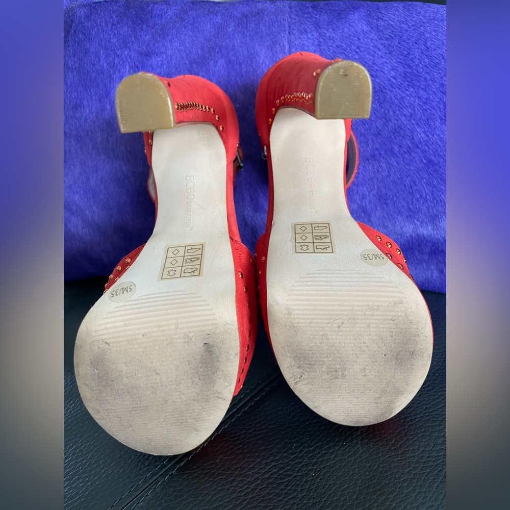 Bcbg Generation Platform Ankle Strap Studded Sand… - image 5